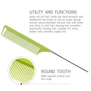 カスタムロゴ入り黒ピンク赤ピンテールコームが売れ筋商品で販売中 - Product Image 3