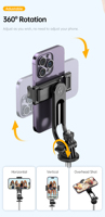 Bâton de selfie multifonctionnel c13d trépied extensible pour téléphones mobiles avec double éclairage