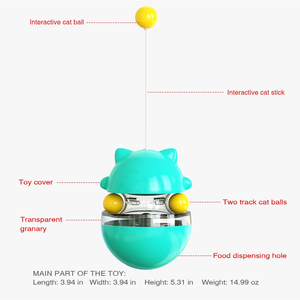 Jouets interactifs à plumes pour chats, jouet amusant pour animaux de compagnie avec bâtonnet à plumes et boule rotative pour chats - Product Image 3