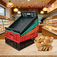 Bacs à pain en plastique de qualité alimentaire en gros, empilables, style maille, en PP, pour le stockage de biscuits et de pain
