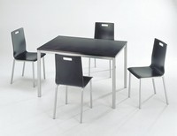 Ensemble de salle à manger moderne en bois avec table carrée et chaise K/D Bella, meubles de salle à manger durables pour usage domestique