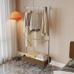 Perchero de acero inoxidable portátil, rectangular, para dormitorio, organizador de almacenamiento de ropa para uso doméstico. - Product Image 2