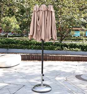 <span class=keywords><strong>Parasol</strong></span> de terrasse géant moderne à double tête LED étanche 2,7 m avec protection UV50 pour hôtel et parc - Promotion - Product Image 2