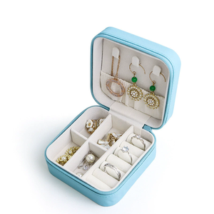 2026 High-end Factory Custom Logo Simple Square PU Zipper Jewelry Storage & Organizer Travel Box - Product Image 2