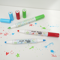 Marqueurs acryliques liquides STA 24 couleurs, double pointe, encre permanente imperméable, pour peinture artistique