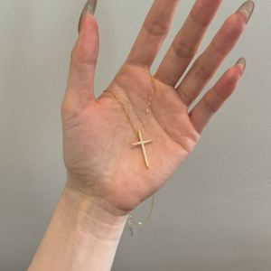 Dylam Dainty Women Jewelry Sterling Silver 5A Cubic Zircon Zirconia Religious Christian <b>Cross</b> Pendant Necklace for Lady Girls - Product Image 4