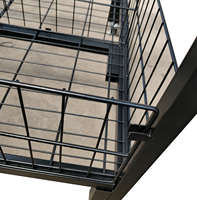 Noir Mat monocouche Fil Maille Panier Mobile D'affichage En Métal de Support De Promotion De Table Mobile À Roues De Stockage Cage Chariot