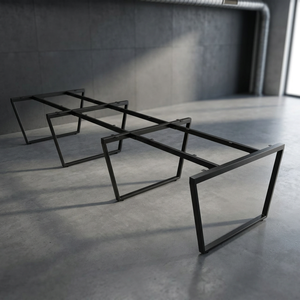 SFTC123 - Banco Modular de Hierro de Estilo Industrial para 6 Personas, Independiente, 25x50, con Patas en Forma de L de Equilibrio para Montaje - Product Image 3