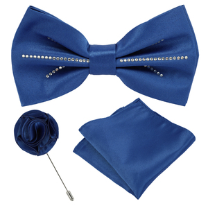 Ensemble de 4 cravates nœud papillon en polyester à séchage rapide, fabriqué en Chine, avec cravate pré-nouée, pochette de costume et broche, pour fêtes et mariages - Product Image 3