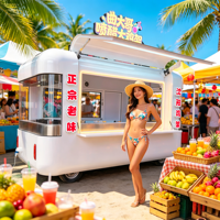 Bar mobile en acier inoxydable charmant et unique avec alimentation 220V pour la plage et l'extérieur