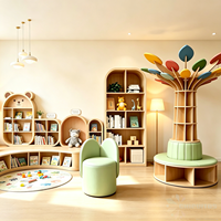 Étagère en bois en forme d'arbre Chiquitos pour la maternelle, la bibliothèque d'éducation préscolaire, la crèche, la zone de lecture, présentoir de livres illustrés