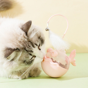 Divertente <span class=keywords><strong>Tumbler</strong></span> perdita di cibo giocattoli per gatto interattivo con piume di menta - Product Image 4