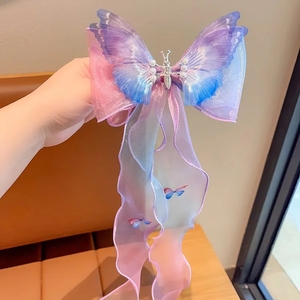 어린이 머리핀 사랑스러운 리본 클립 어린이를위한 절묘한 공주 소녀의 활 머리 액세서리 크라운 나비 헤어 클립 - Product Image 5