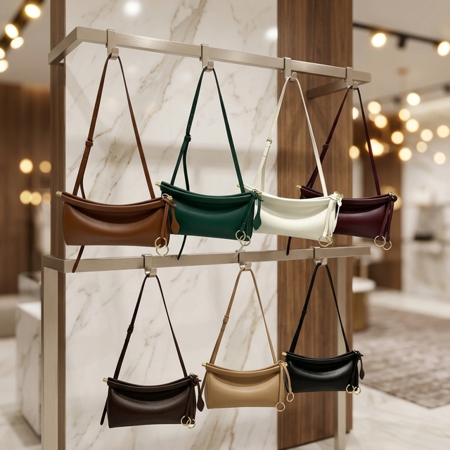 New Trend Small PU Leather Fashion Lady Luxury Designer Glossy Soft Shoulder Handbag with Single Strap Underarm Bag 25x7x14cm