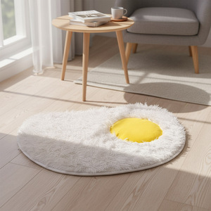 Tapis d'hiver rond en peluche pour animaux de compagnie, lit épais pour chat en forme d'œuf, antidérapant, pour chats, utilisation toutes saisons - Product Image 3