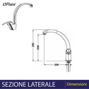 PRIMA Mitigeur d'évier à levier unique avec nettoyants pour toilettes chromés à bec haut - Product Image 3