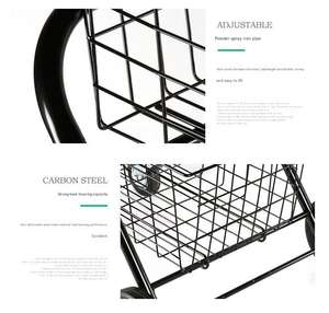 Haute qualité Durable 40KG capacité de charge métal fer panier panier chariots structure de plate-forme pliable avec roues - Product Image 4