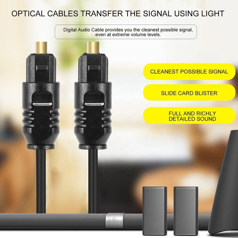 6FT Premium Digital Audio Optical Optic Fiber Cable Toslink SPDIF Cord 6 Ft HD - Foto 5