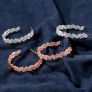 RAKOL EP2254 2021 nueva moda mujer estilo Rihanna grandes pendientes de aro de circón - Product Image 4