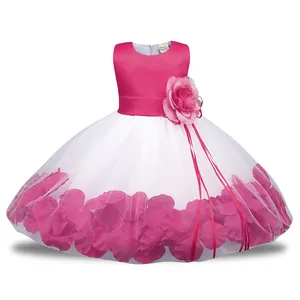 新しいファッションキッドガールドレスフラワードレスパーティー誕生日幼児の女の子の服女の赤ちゃんのプリンセスドレス