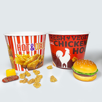 2023 personnalisation de logo de marque écologique 64oz 85oz 130oz Seau en papier de poulet frit KFC à emporter avec impression personnalisée