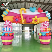 Offre Spéciale : Arche Gonflable Extérieure Personnalisée avec Logo Imprimé, Multicolore, et Stand Publicitaire en Forme de Bonbon ou de Fleur, avec Ventilateur Intégré, Durable