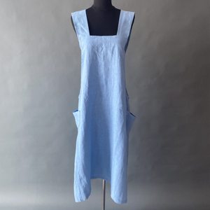 Delantal de <span class=keywords><strong>lino</strong></span> cruzado en la espalda, delantal japonés, 100% - Product Image 2
