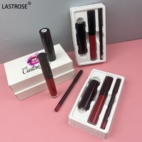 Rouge à lèvres imperméable 3 en 1 Brillant à lèvres mat à haute teneur en pigment Lip Liner Nude Vegan Liquid Lip Kit Private Label Lipgloss Makeup Set