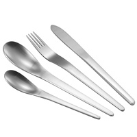 Ensemble de couverts en acier inoxydable 304 mat, couteau à steak, fourchette de table, cuillère à dessert, cuillère à thé pour la maison, la cuisine, la table