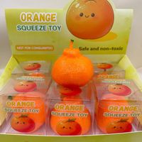 Hot verkopende traag terugverende simulatie oranje bouwsteen squishy, kneedbaar en vrolijk, stressverlichtende fruitvormige fidget toys