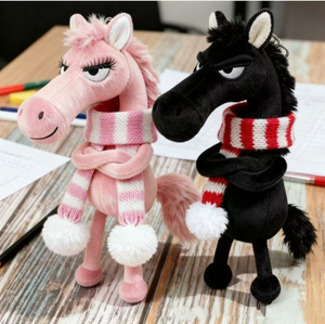 Nuevo Llavero de Peluche de Caballo Mascota <span class=keywords><strong>2026</strong></span>, Amuletos de Caballo Negro y Rojo, Muñecos de Peluche, Llaveros, Colgantes para Bolsos, Regalos para Niños - Product Image 2