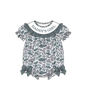 Nuevo Mono de Verano de Punto con Mangas Cortas para Bebés Niñas, Diseño de Animal Verde, Estilo 'Niña de Papá', Venta al por Mayor - Product Image 3