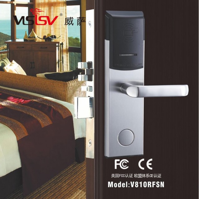 Cheap 304 Stainless Steel RF Card Access Apartment Keyless Lock Smart Lock System Encoder Hotel Lock