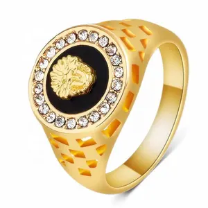 Anelli <span class=keywords><strong>Medusa</strong></span> Economici in Oro 18k per Uomo, Gioielli <span class=keywords><strong>Medusa</strong></span> in Argento, Anello per Uomini e Donne - Product Image 1