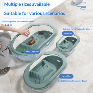 <span class=keywords><strong>Aquarium</strong></span> pour tortues en acrylique de grande taille avec plateforme de basking, double couche et filtration automatique, maison pour tortues. - Product Image 3