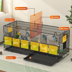 Cage à oiseaux en fer pour l'intérieur, renforcée, grande taille, pliable, empilable, avec cloison amovible, pour l'élevage des perroquets - Product Image 1