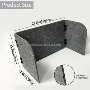 Materiales de aislamiento acústico Divisor de escritorio portátil <span class=keywords><strong>para</strong></span> el aula Silencioso y privado Fácil de instalar Deflectores de mesa acústicos de fieltro <span class=keywords><strong>para</strong></span> mascotas - Product Image 3