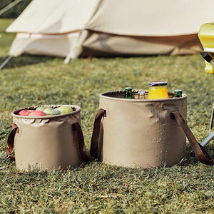 Cubo plegable impermeable al aire libre 10L cubo redondo portátil lavabo de agua para acampar pesca - Product Image 1