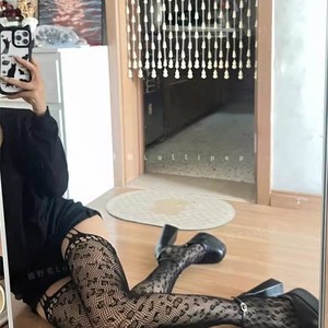 Black Lace Trimmed <b>Fishnet</b> Thigh High Stockings Women Breathable Nylon Transparent Japanese Fashion Style - Product Image 4