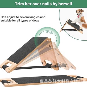 Adjustable height wooden dog <b>scratching</b> <b>post</b>, pet nail trimming board, dog nail file, nail scraper. - Product Image 3