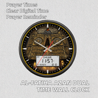 Neues Design Digitale Azan Gebetsuhr Islamischer Kalender Moschee Muslimische Gebetszeit-Alarmuhr Ramadan Heimdekoration Runde Analoge Uhr