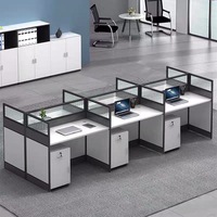 Estación de Trabajo Modular en Forma de L para 6 Personas, con Paneles de Tela, para Oficinas Abiertas, Venta al Por Mayor