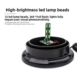 Lampes de sécurité pour véhicules d'urgence, lampes stroboscopiques LED blanc froid, balise rotative pour chariot élévateur, Bonsen 12V - Product Image 3