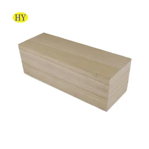 Small Square Decorative Wooden Box with Lid | 10 x 10 x 5 cm | Plain  Lindenwood