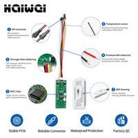 AC110-240V DC12V 60W Sakelar Sentuh Tunggal 8mm Tampilan Waktu dan Suhu Peredupan CCT untuk Lampu Cermin Hotel LED