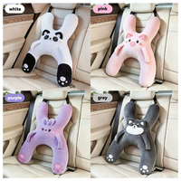 Coussin de siège auto pour enfant style lapin violet mignon, housse de ceinture de sécurité, oreiller auto pour le sommeil et le confort en voyage