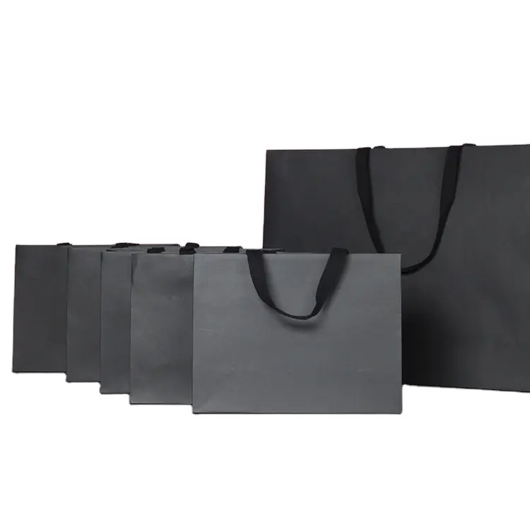 Wholesale Printed Logo Promotion Clothing Retail, Gift Shopping Black Jewellery Paper super huge bags With Handle/