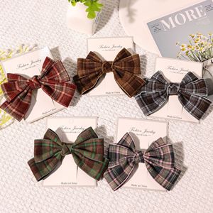 Nouveaux Nœuds à Cheveux en Tissu à Carreaux Tendance, Pinces à Cheveux en Ruban pour Enfants, Grandes Pinces Alligator pour Filles, Tout-Petits et Enfants - Product Image 1