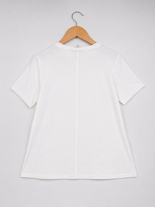 Women <b>White</b> Graphic T-Shirt Cute Bird Print Short Sleeve Casual Fashion Summer <b>Tee</b> for Daily Wear For Sale - Product Image 2