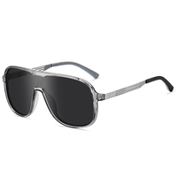 Nouvelles lunettes de soleil polarisées bleu-gris à grande monture pour sports de plein air avec service de moulage personnalisé